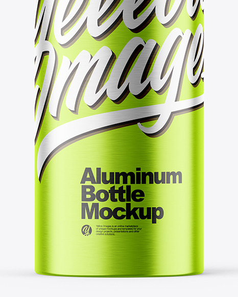 Brushed Metallic 120ml Aluminum Bottle w  Screw Cap Mockup PSD #6