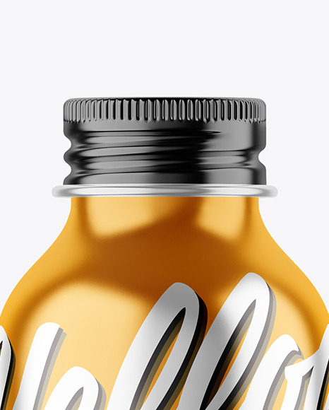 Metallic 120ml Aluminum Bottle w  Screw Cap Mockup PSD #1