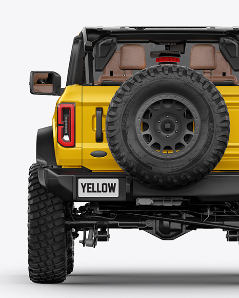 Off-Road SUV Open Roof Mockup - Back View