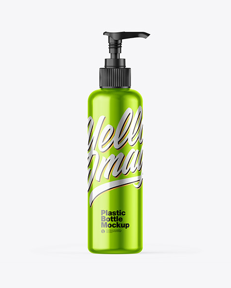 Metallic Bottle w/ Open Pump Mockup
