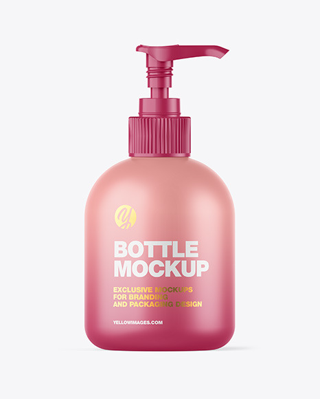 Download Matte Sanitizer Bottle W Open Pump Mockup In Bottle Mockups On Yellow Images Object Mockups PSD Mockup Templates