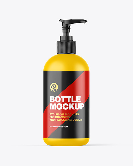 Download Matte Bottle W Open Pump Mockup In Bottle Mockups On Yellow Images Object Mockups