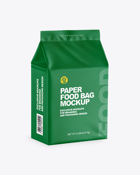 Download Matte Food Bag Mockup Half Side View In Bag Sack Mockups On Yellow Images Object Mockups