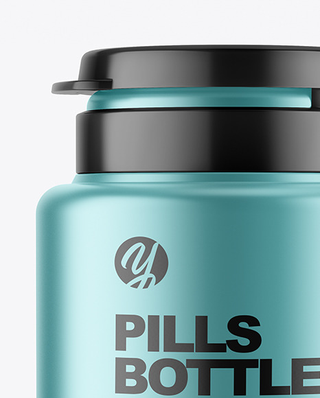 Matte Metallic Pills Bottle Mockup PSD #1