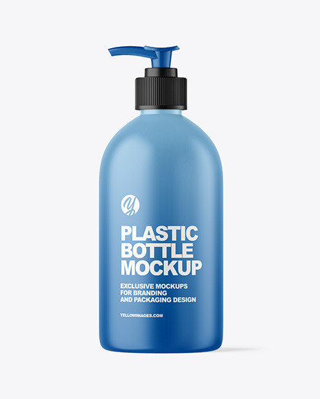 Matte Cosmetic Bottle with Pump Mockup