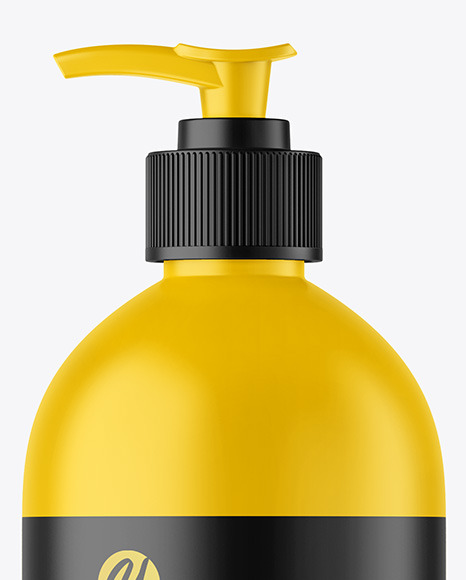 Matte Cosmetic Bottle with Pump Mockup PSD #1