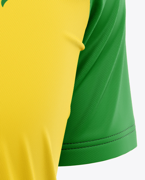 Download Men's Raglan Soccer Jersey Mockup - Front Half-Side View in Apparel Mockups on Yellow Images ...