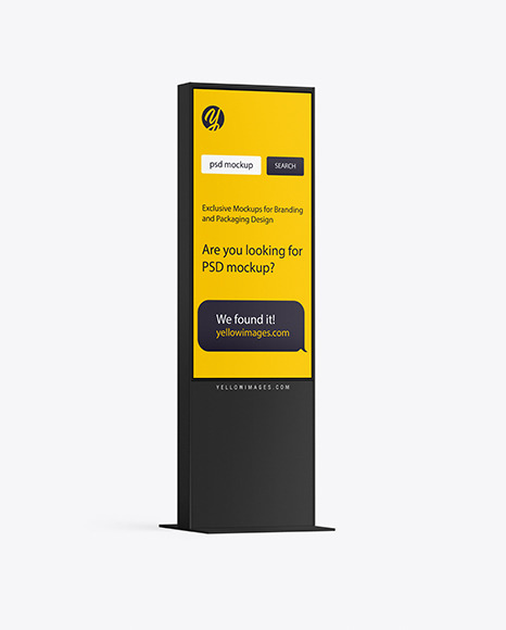 Download Information Stand Mockup In Indoor Advertising Mockups On Yellow Images Object Mockups