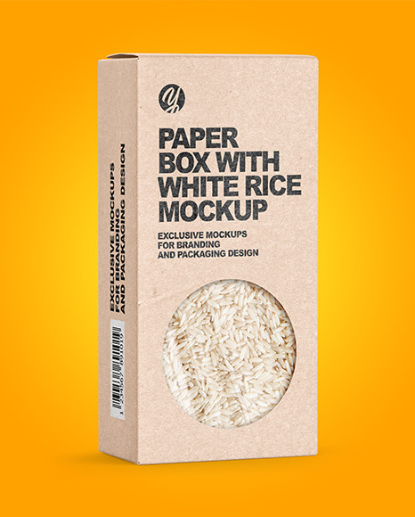 Kraft Paper Box with Rice Mockup PSD #3