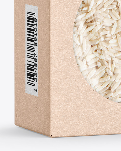 Download Kraft Paper Box With Rice Mockup In Box Mockups On Yellow Images Object Mockups