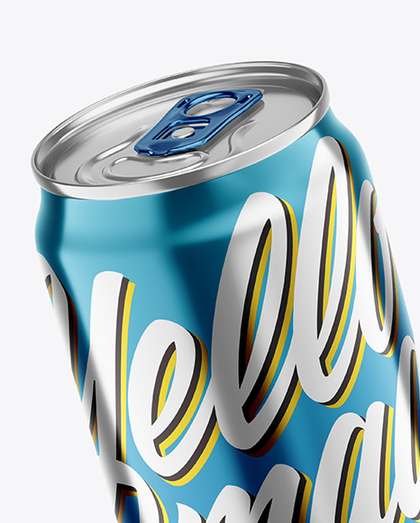 500ml Metallic Drink Can Mockup PSD #2
