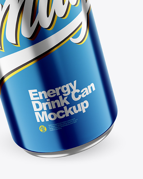 500ml Metallic Drink Can Mockup PSD #1