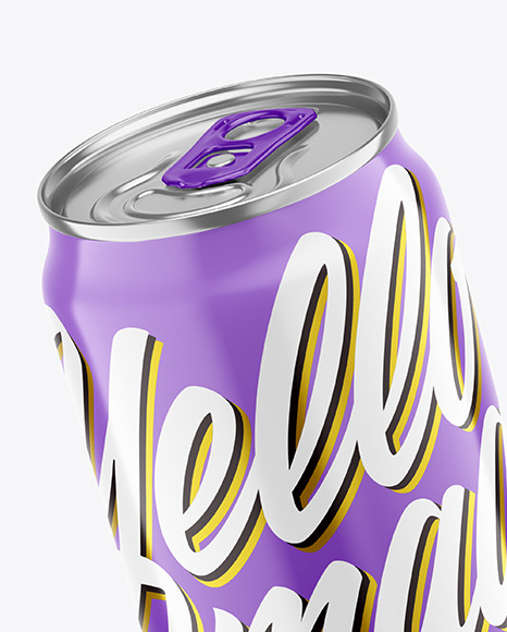 500ml Metallic Can With Glossy Finish Mockup PSD #2