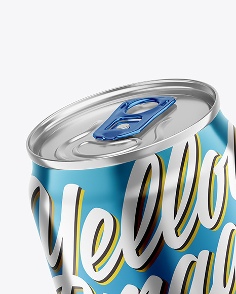250ml Metallic Drink Can Mockup PSD #2