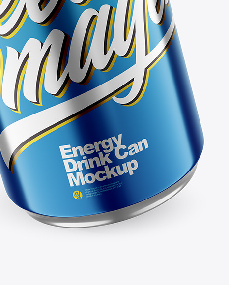 250ml Metallic Drink Can Mockup PSD #1