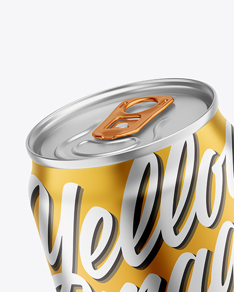 250ml Matte Metallic Drink Can Mockup PSD #2