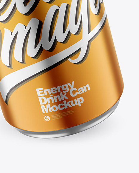 250ml Matte Metallic Drink Can Mockup PSD #1