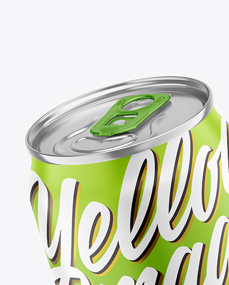 250ml Metallic Drink Can With Matte Finish Mockup PSD #2
