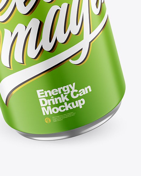250ml Metallic Drink Can With Matte Finish Mockup PSD #1