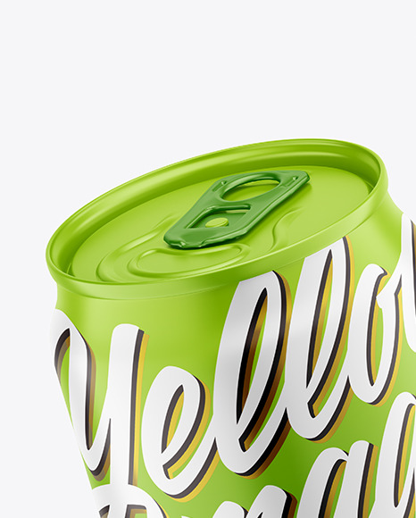 250ml Matte Drink Can Mockup PSD #2