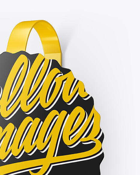 Glossy Wobbler Mockup Half Side View PSD #2