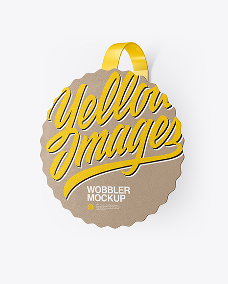 Download Textured Wobbler Mockup Half Side View In Indoor Advertising Mockups On Yellow Images Object Mockups