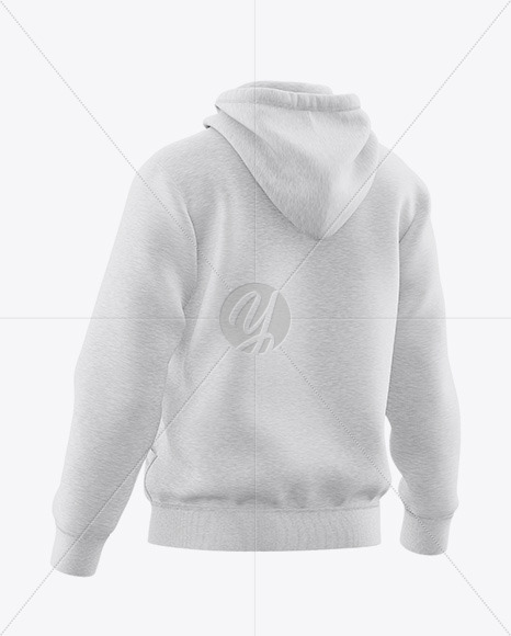 Melange Hoodie Mockup Back Half Side View In Apparel Mockups On Yellow Images Object Mockups