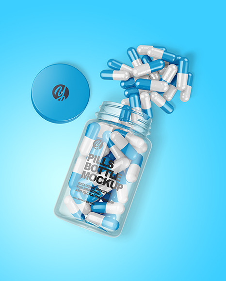 Download Clear Pills Bottle Mockup in Bottle Mockups on Yellow Images Object Mockups