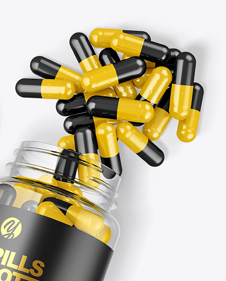 Clear Pills Bottle Mockup PSD #1