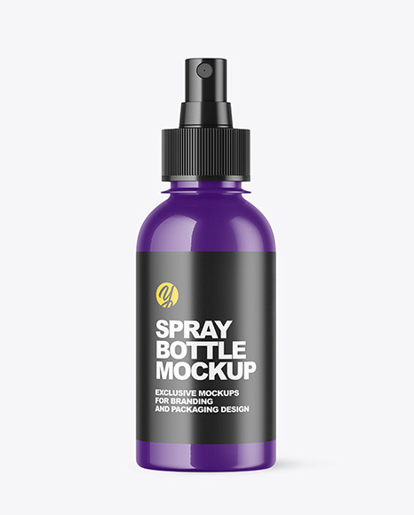 Glossy Spray Bottle Mockup