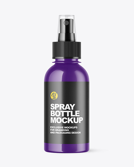 Glossy Spray Bottle Mockup PSD #2