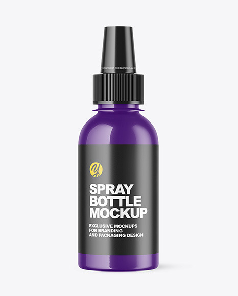Glossy Spray Bottle Mockup PSD #1