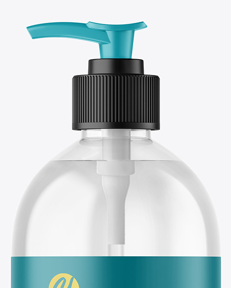 Clear Cosmetic Bottle with Pump Mockup PSD #2