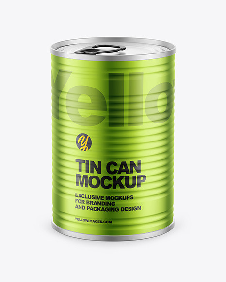 Matte Metallic Tin Can Mockup