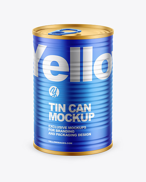 Matte Metallic Tin Can Mockup PSD #2