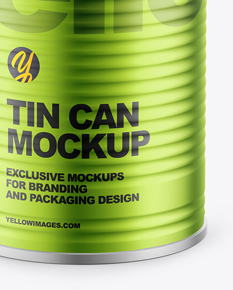 Matte Metallic Tin Can Mockup PSD #6