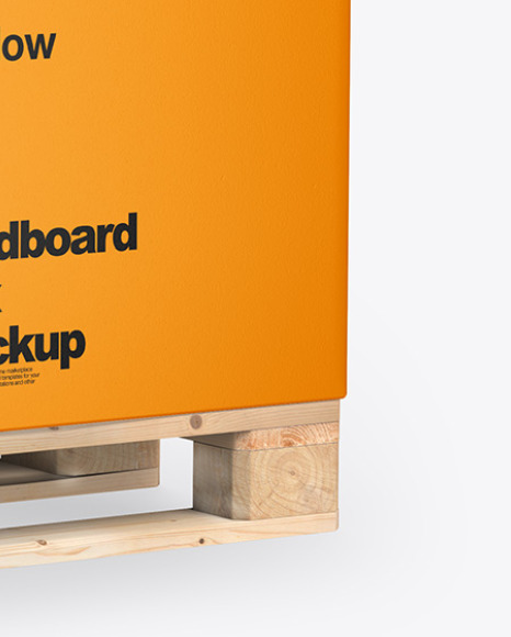 Wooden Pallet With Cardboard Boxes Mockup PSD #1