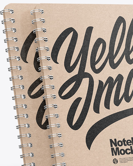 Spring Kraft Notebooks Mockup PSD #2