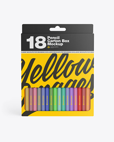 Download Pencil Box Mockup in Stationery Mockups on Yellow Images ...