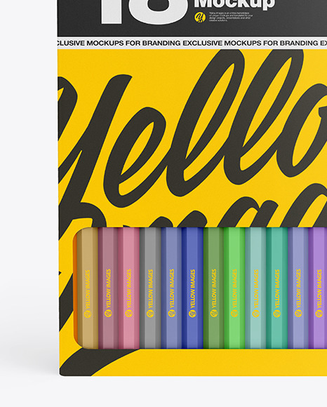 Download Pencil Box Mockup in Stationery Mockups on Yellow Images ...