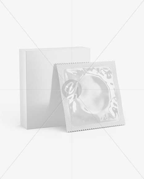 Download Glossy Condom Packaging Mockup In Box Mockups On Yellow Images Object Mockups