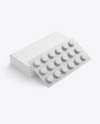 Paper Box with Pills Blister Mockup