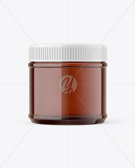 Download Amber Glass Cosmetic Jar Mockup In Jar Mockups On Yellow Images Object Mockups