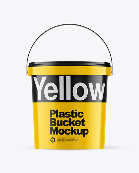 Glossy Plastic Bucket Mockup