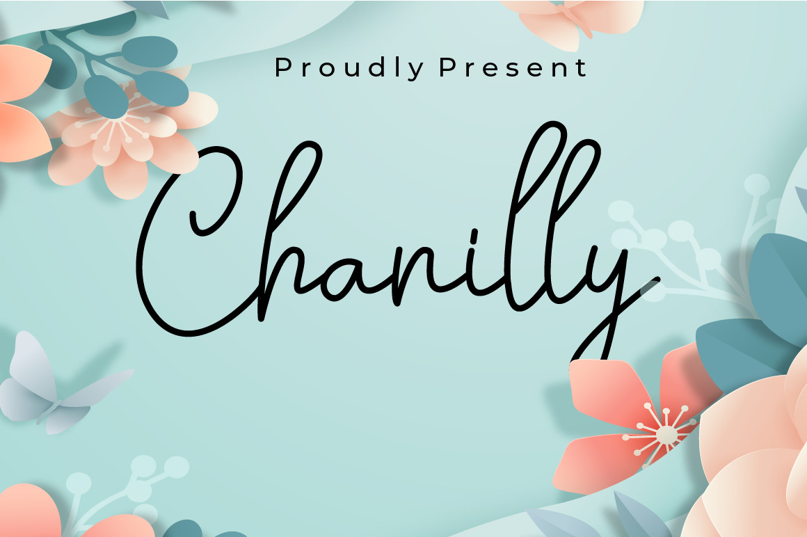 Chanilly In Fonts On Yellow Images Creative Store