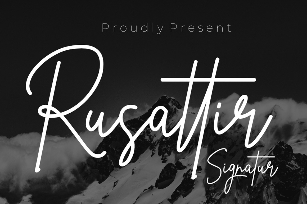 Rusattir Signature In Fonts On Yellow Images Creative Store