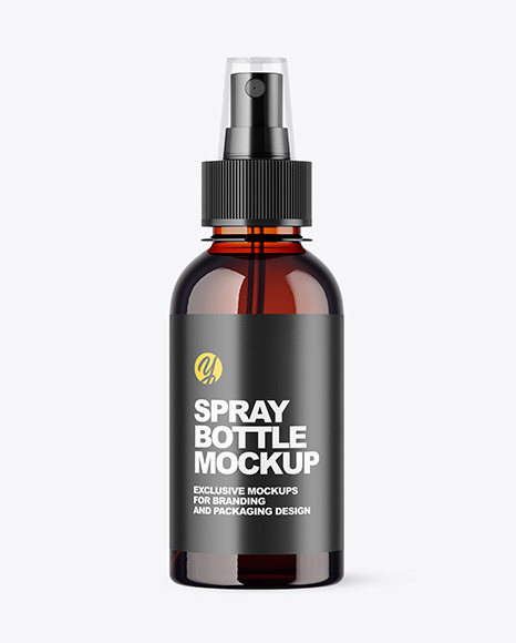 Amber Spray Bottle Mockup PSD #2