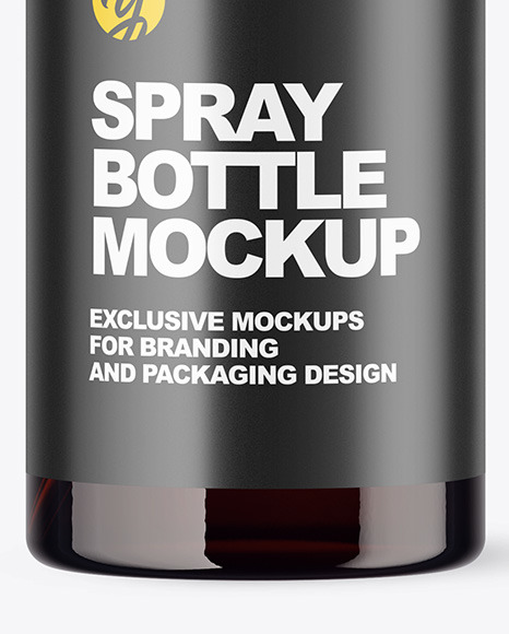 Amber Spray Bottle Mockup PSD #7