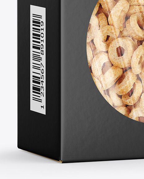 Paper Box with Breakfast Cereal Mockup PSD #6
