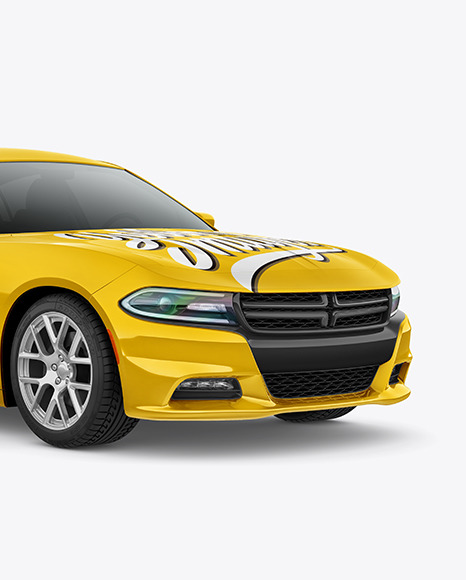 Muscle Car Mockup - Half Side View